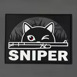 Parche táctico PVC SNIPER Gato Negro con velcro gancho-bucle
