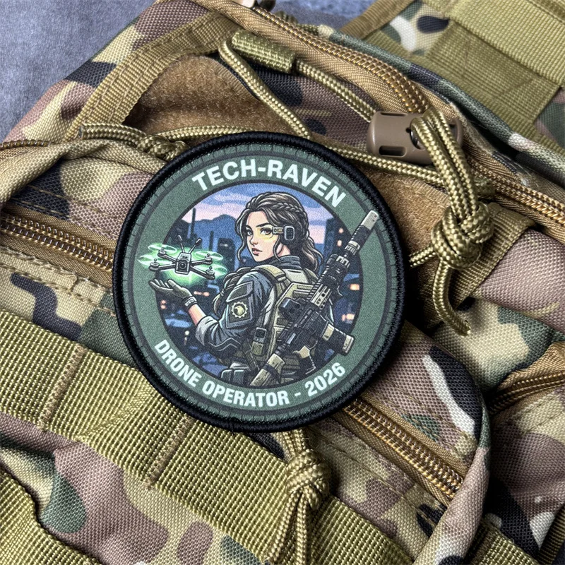 Parche táctico UAV bordado niña, insignia moral gancho y bucle - imagen 2