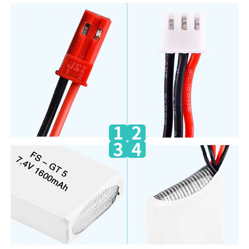 Batería LiPo 7,4V 1600mAh transmisor Flysky FS-GT5 RC - imagen 3