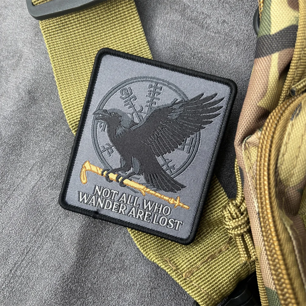 Parche táctico de cuervo con velcro para insignia moral - imagen 2