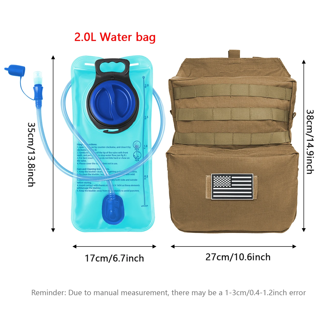 Bolsa de hidratación blanda con accesorios y sistema MOLLE - imagen 2