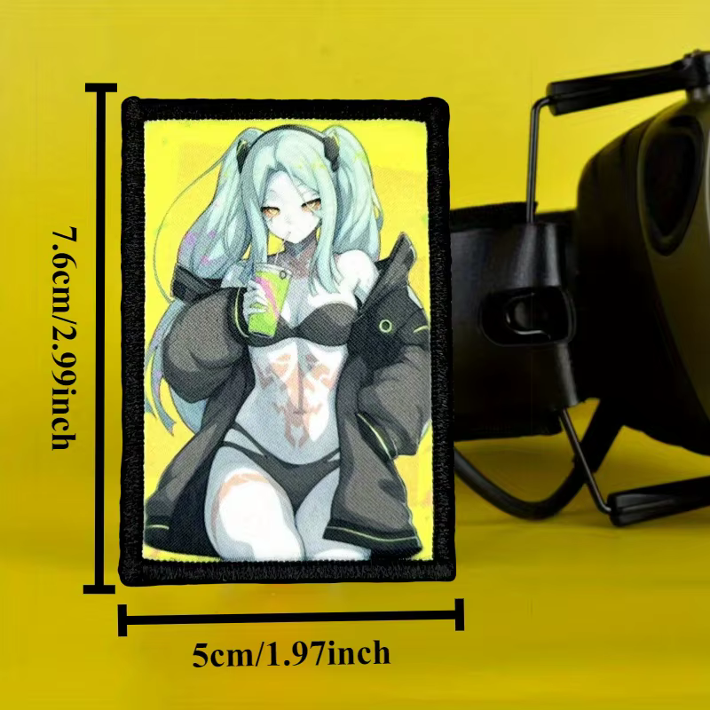 Parche moral táctico chica anime de gancho y bucle para mochila - imagen 4