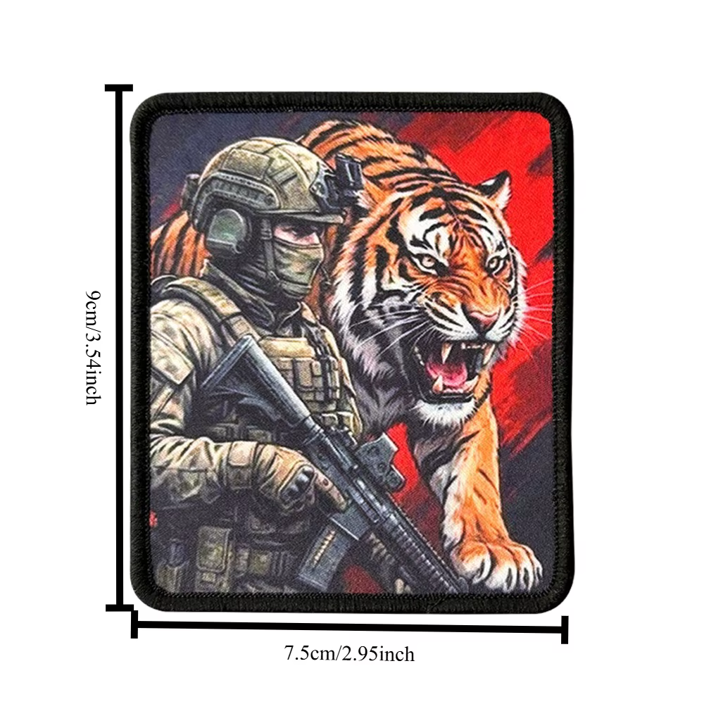 Parche táctico bordado operador tigre velcro para mochila y ropa - imagen 3