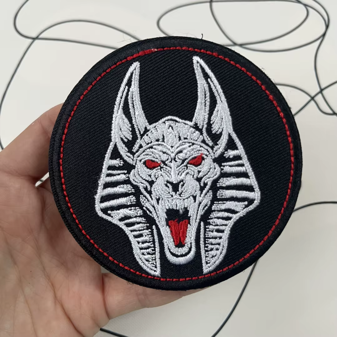 Chevron Anubis parche MOLLE bordado gancho y bucle insignia táctica - imagen 5