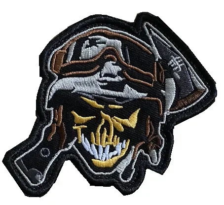 Parche táctico velcro moral médica calavera piloto con hacha - imagen 3