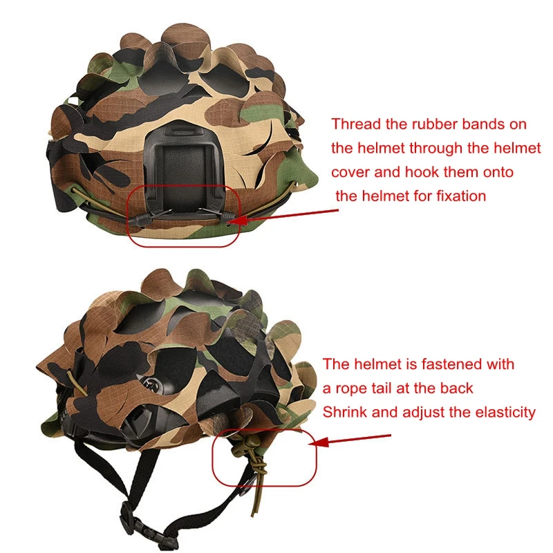 Detalle del camuflaje 3D sobre la funda protectora