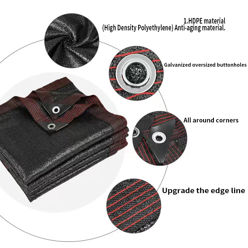 Red de sombra exterior protección UV negra - 12 piquetas - imagen 2