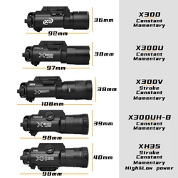 WADSN X300U Linterna táctica LED para airsoft en riel Picatinny