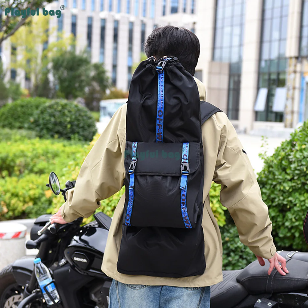 Mochila longboard con casco y monopatín - Resistente - imagen 3