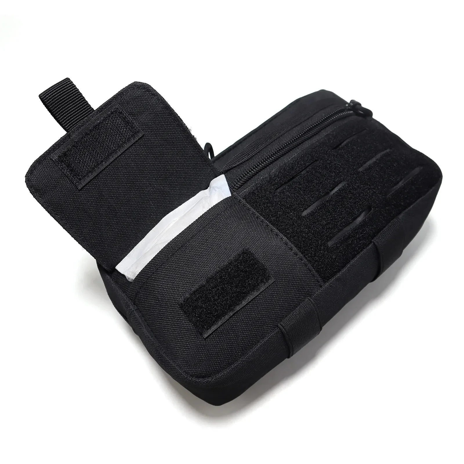 Bolsa táctica MOLLE horizontal tipo EMT con cordón y bolsillo frontal - imagen 5