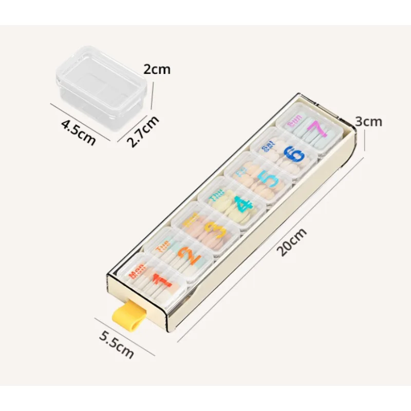 Pastillero portátil de organización para medicamentos y pastillas