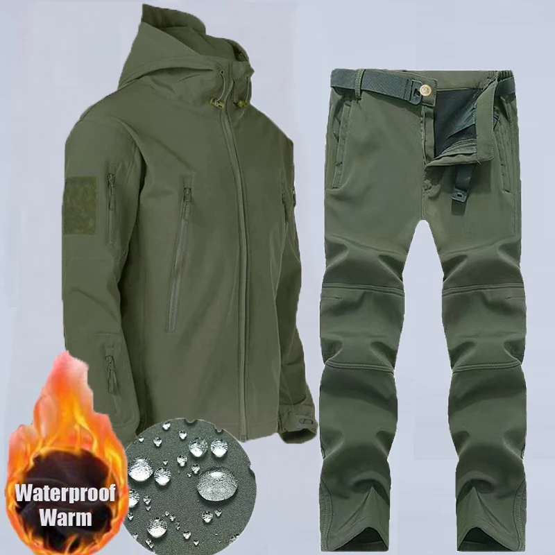 Chaqueta softshell táctica impermeable con capucha para senderismo - imagen 4