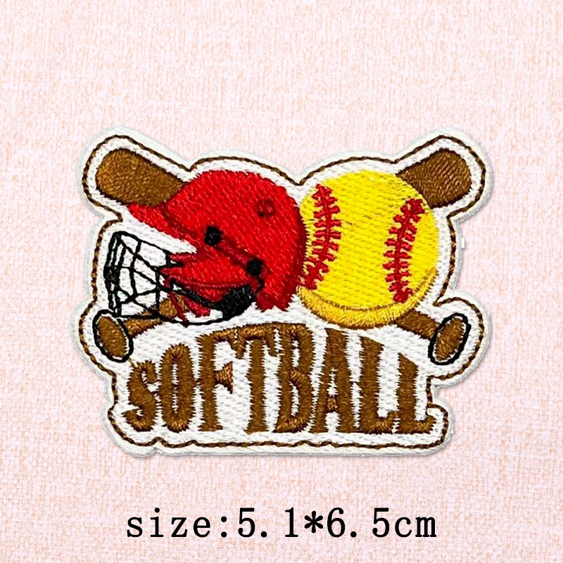 Parches termoadhesivos bordados de softbol y frases para ropa - imagen 2