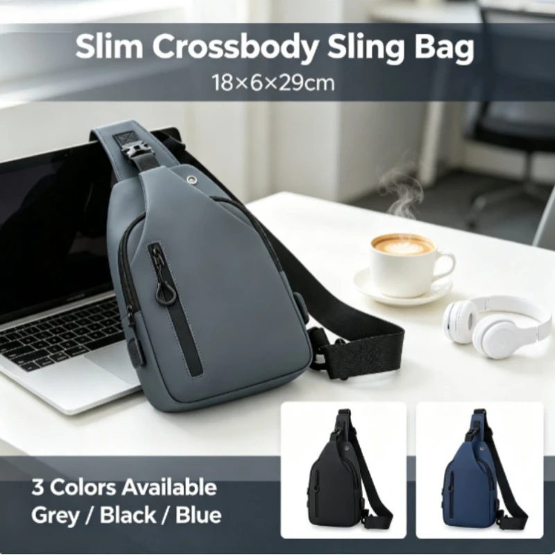 Bolsa de Pecho Táctica Impermeable con USB – Bandolera Hombro - imagen 3