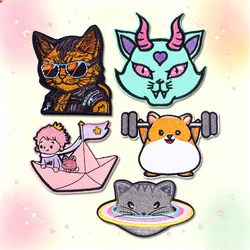 Parches termoadhesivos bordados de animales y dibujos animados