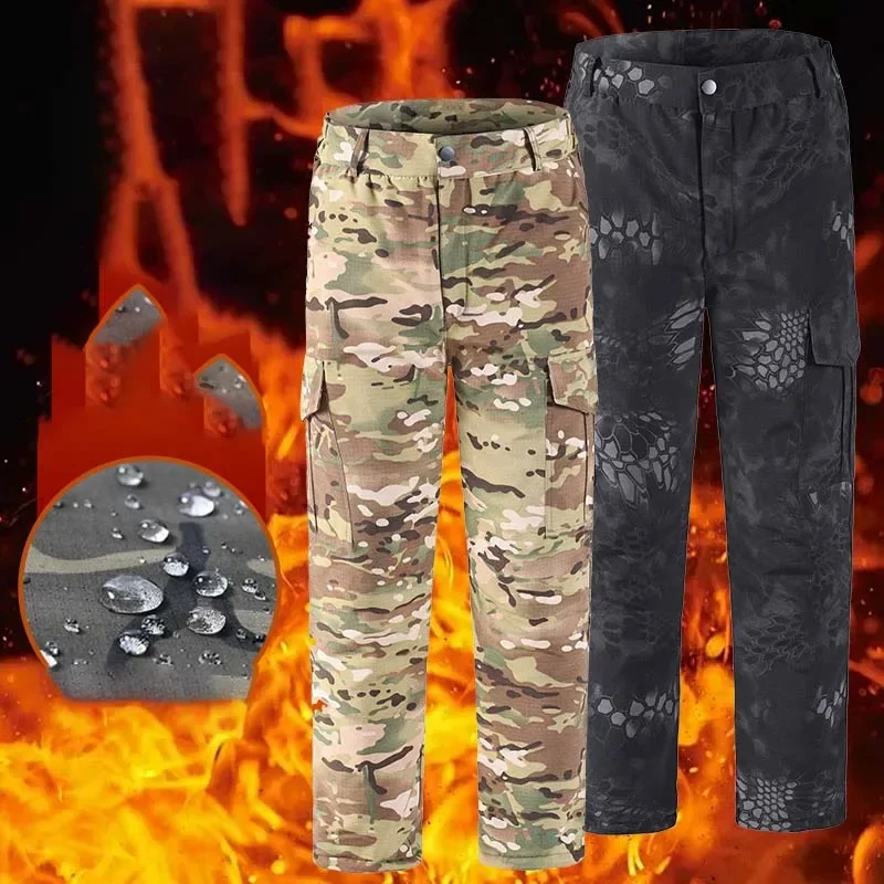Pantalones tácticos cargo acolchados de invierno con bolsillos - imagen 5