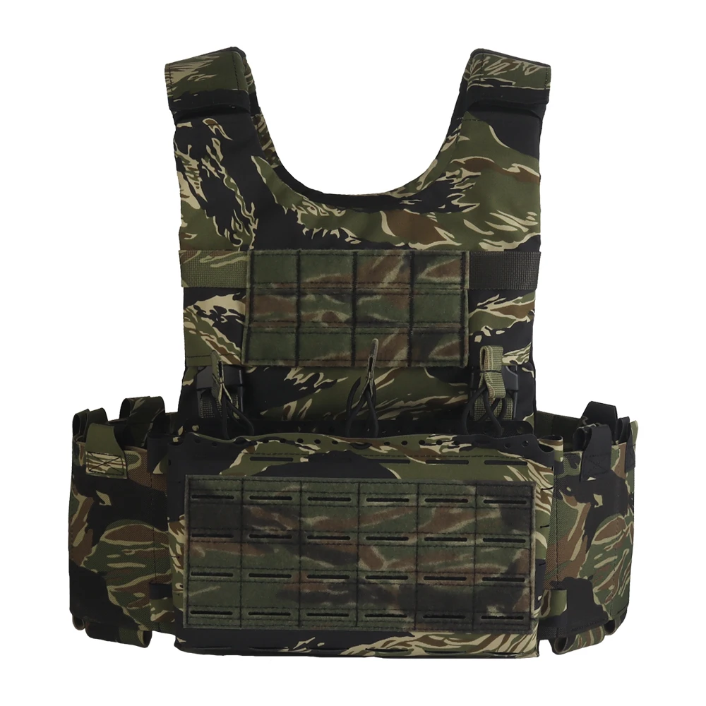 LV119 Chaleco táctico 2 en 1 con rayas tigre y bolsa Triple Mag - imagen 3