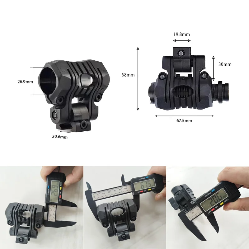 Montura táctica para linterna de casco con giro ajustable - imagen 4