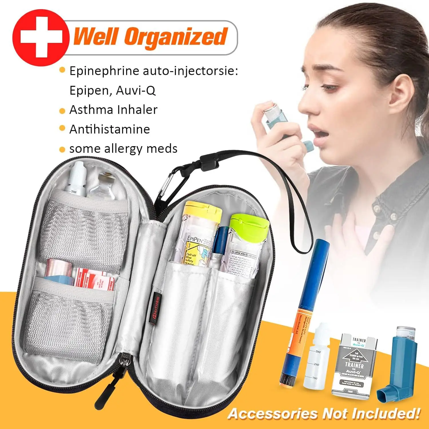 EpiPen estuche de transporte médico para exterior, bolsa de emergencia - imagen 5