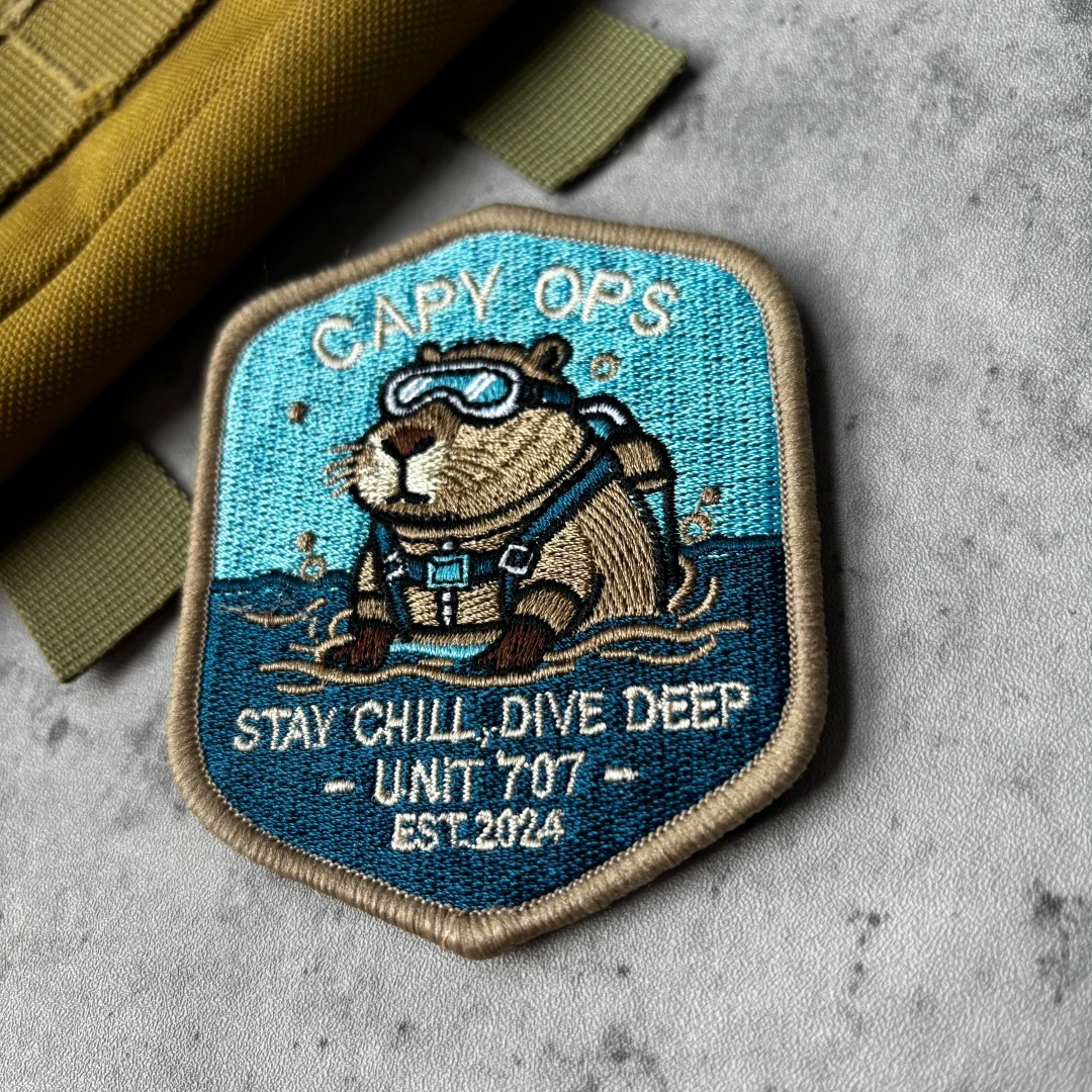 Capy Ops parche táctico Capybara buzo Stay Chill, velcro - imagen 3