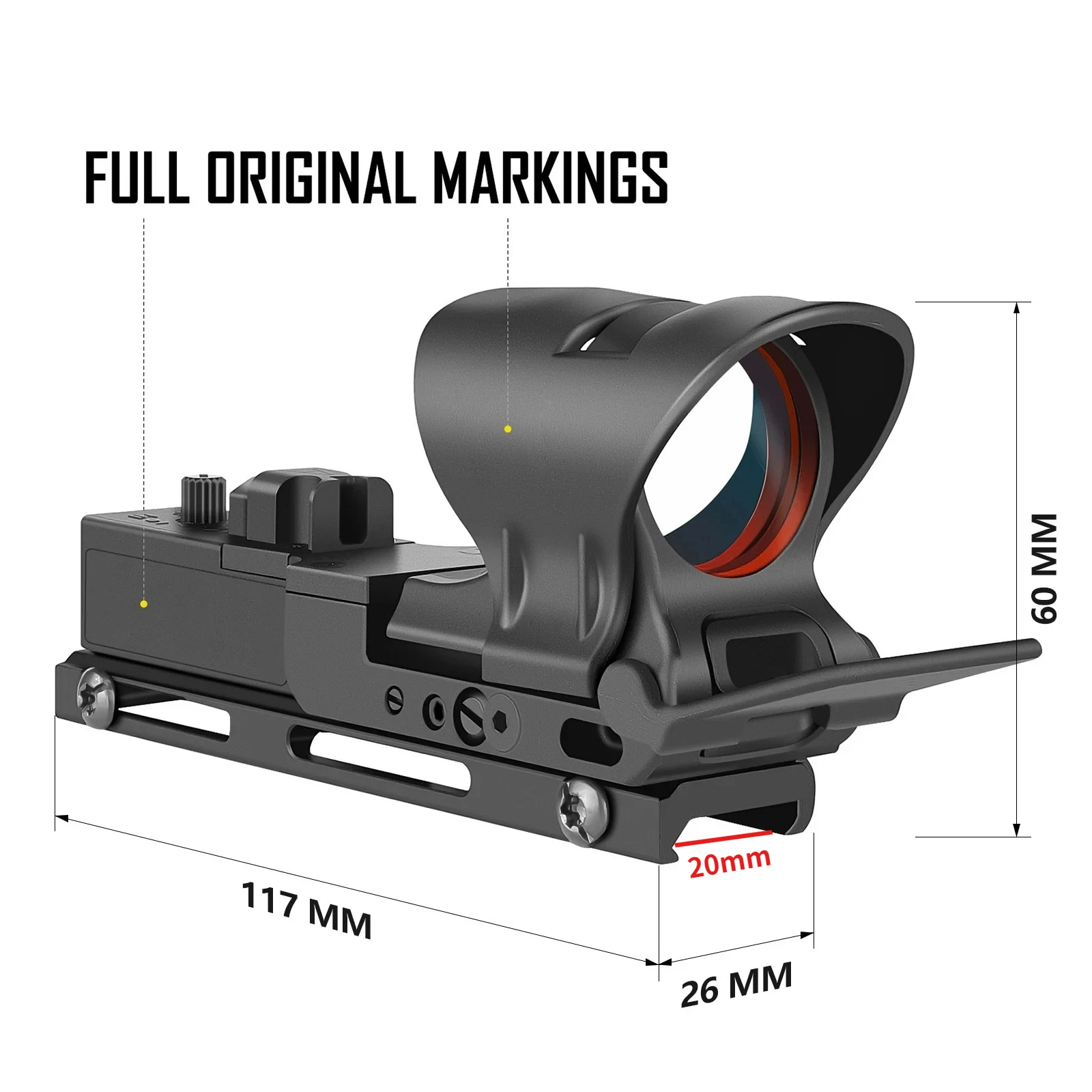 Mira punto rojo óptica reflex compacta para carril Picatinny - imagen 4