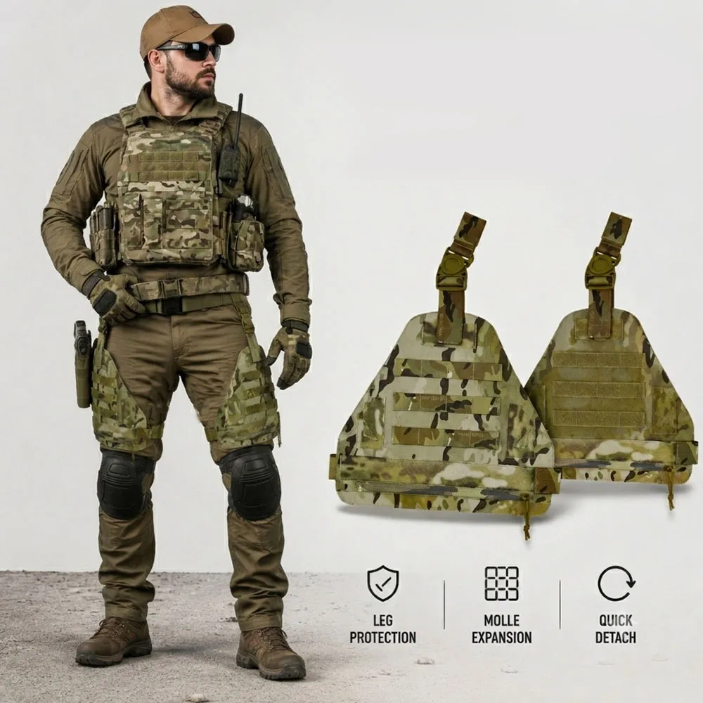 Protector de muslo táctico giratorio con hebilla rápida, pierna airsoft y caza - imagen 4