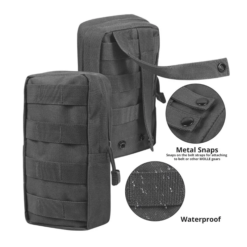 Bolsa de cintura MOLLE táctica Oxford negra para caza y aire libre - imagen 2