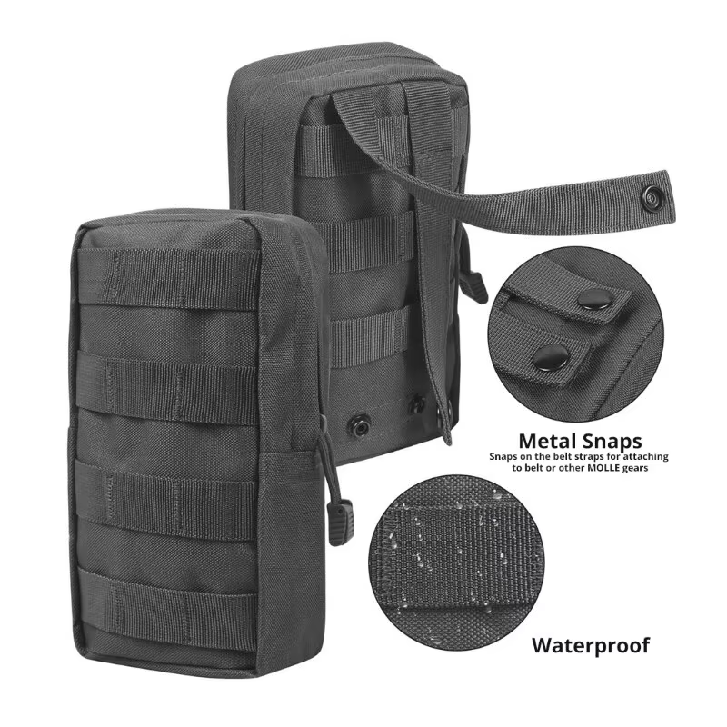 Bolsa de cintura MOLLE táctica Oxford negra para caza y aire libre - imagen 2