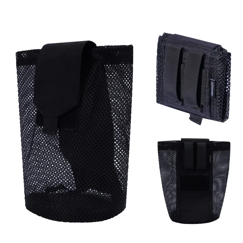 Bolsa de malla MOLLE vista frontal en color negro