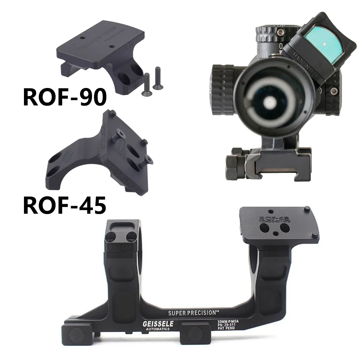 Geissele montaje anillas óptica Reptilia para Trijicon RMR/SRO