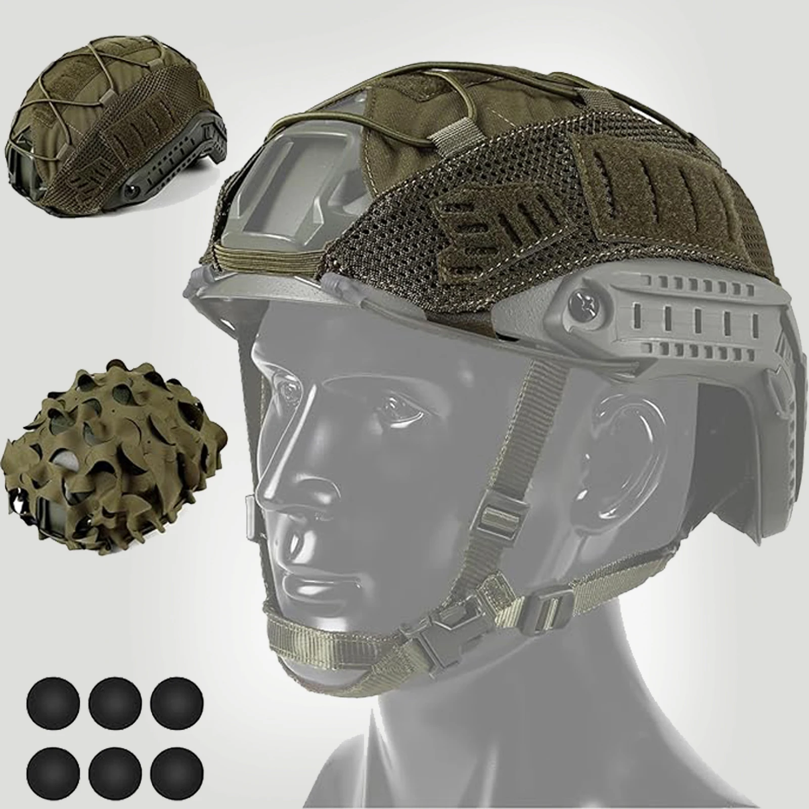 VOTAGOO Cubierta casco Fast táctica M/L-XL – Militar - imagen 5