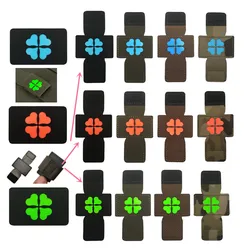 Parche táctico luminiscente de trébol para mochila MOLLE