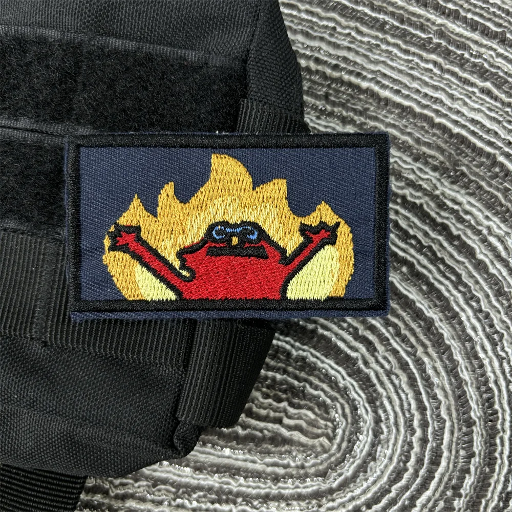 Parche bordado Hell Fire insignia moral táctica gancho bucle - imagen 3
