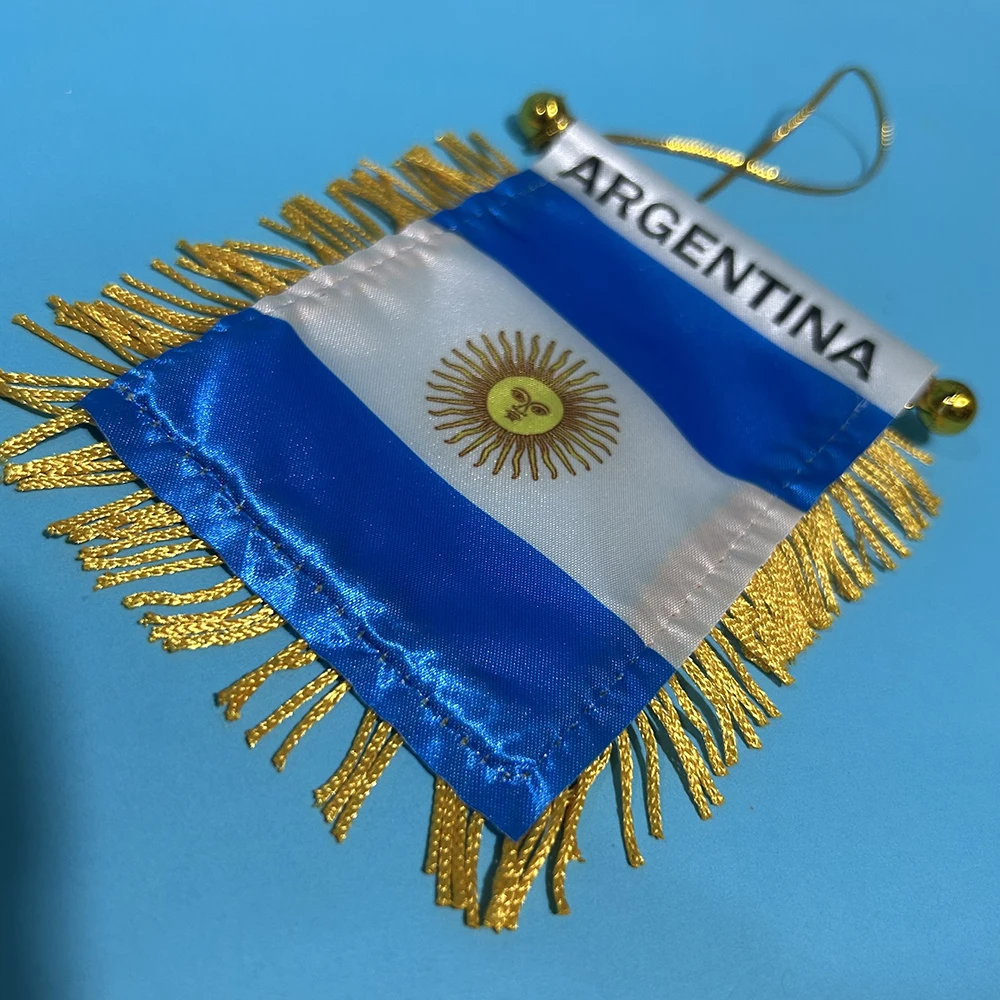 Vista trasera de la bandera Argentina 8x12cm en poliéster