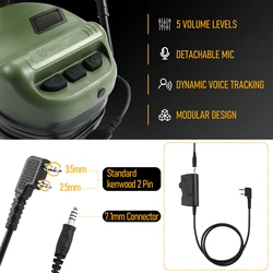 Auriculares tácticos YHKEMA E70 – Reducción de ruido con micrófono