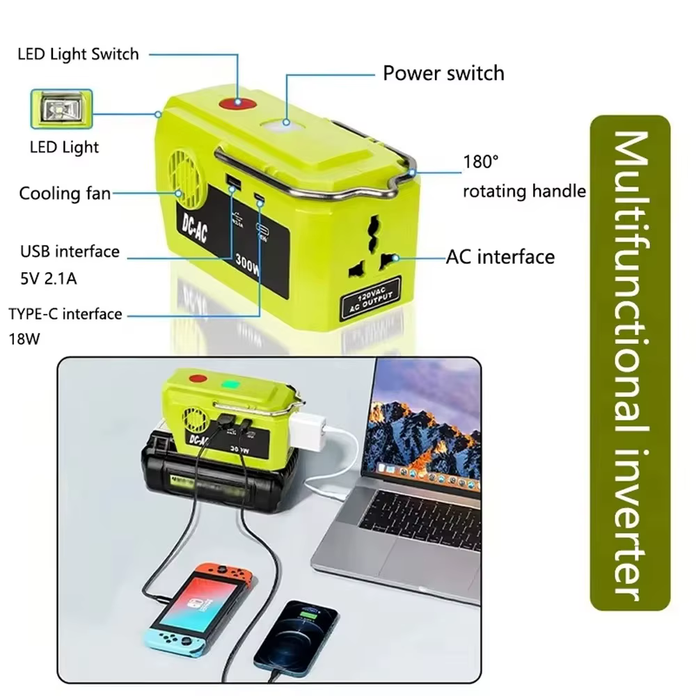 Ryobi inversor portátil de corriente para batería litio USB-C - imagen 5