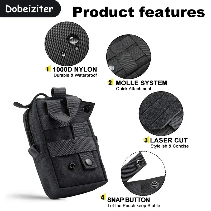 Bolsa MOLLE de cintura organizador para herramientas y móvil