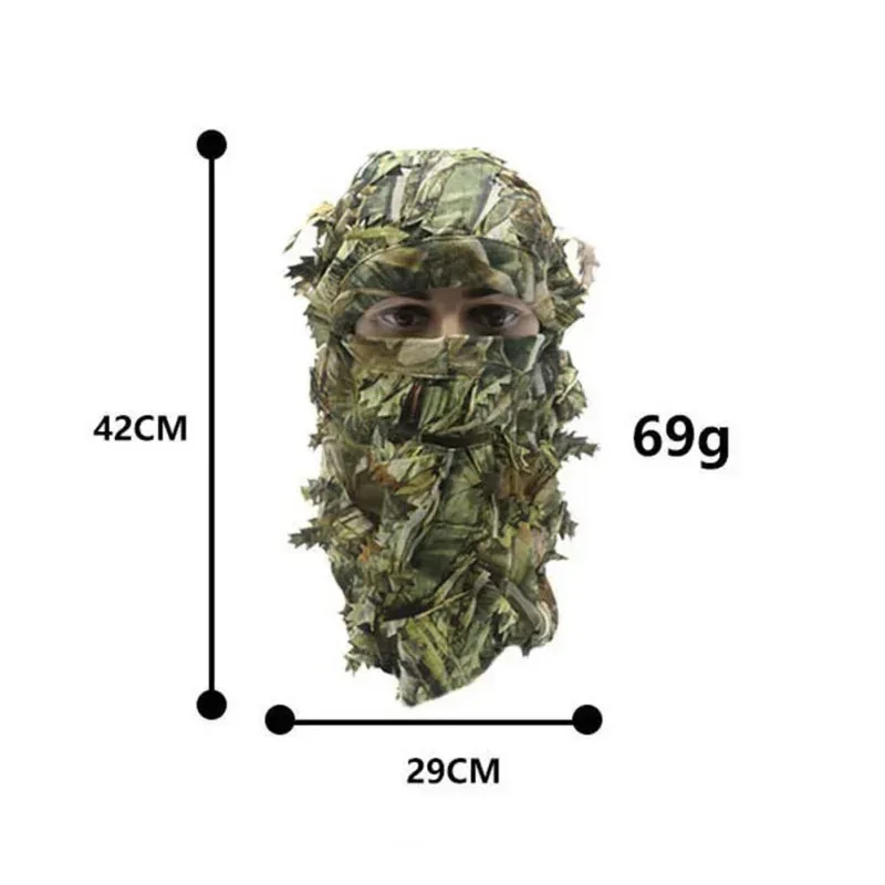 Sombrero camuflaje 3D ghillie con capucha facial para caza - imagen 2