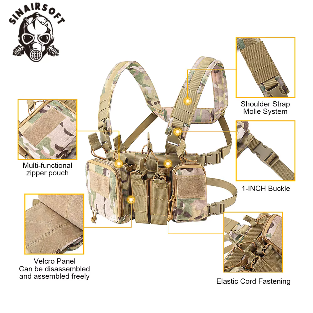 SINAIRSOFT CS Match Wargame TCM Pecho Táctico Airsoft MOLLE Nylon - imagen 4