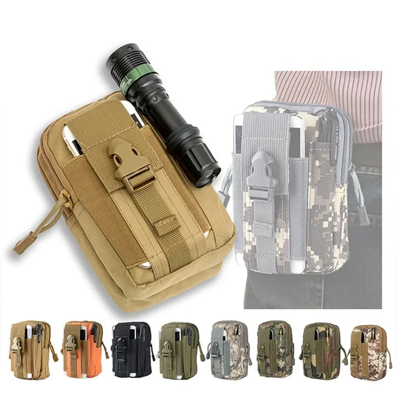 Riñonera MOLLE pequeña con soporte móvil y bolsillos EDC senderismo - imagen 2