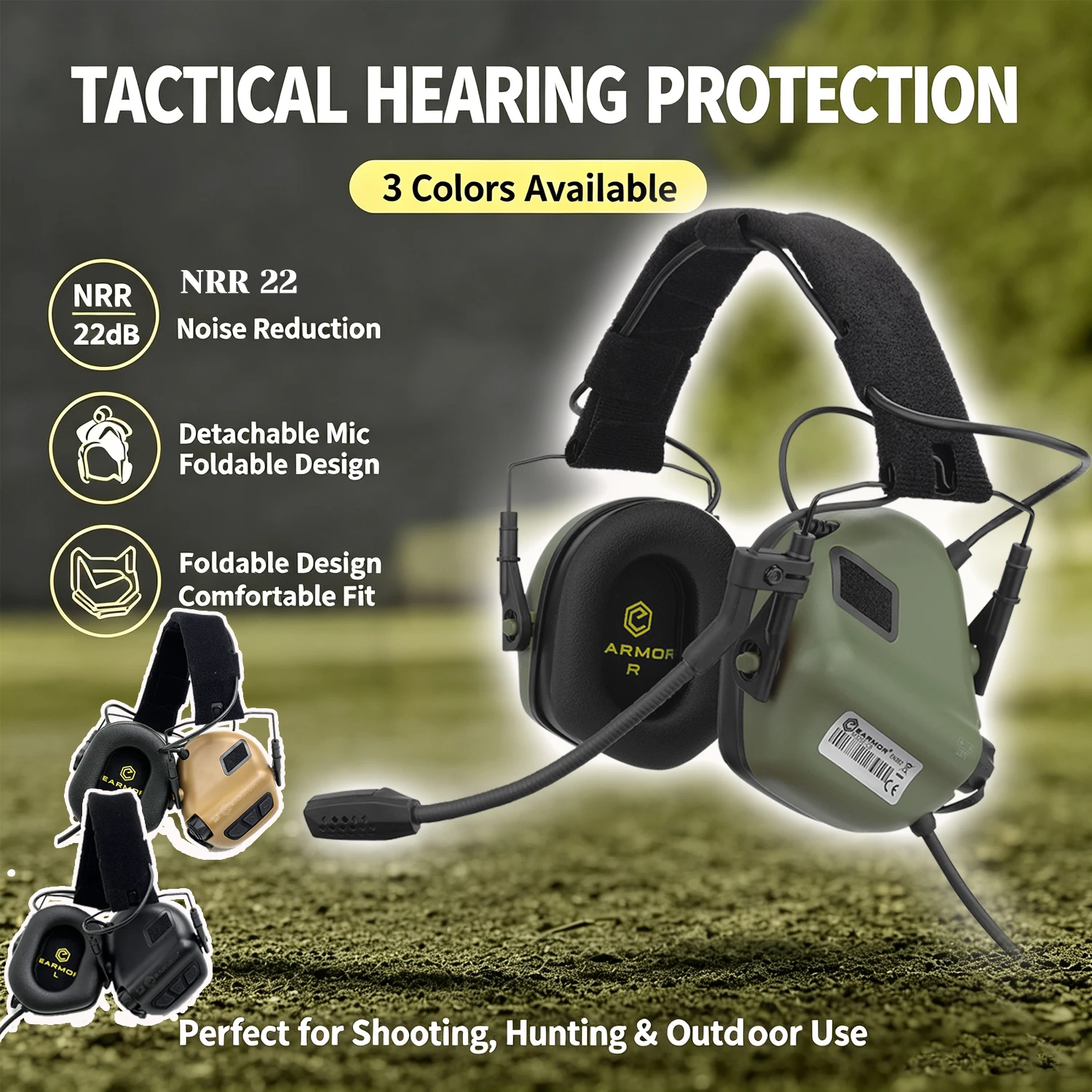 EARMOR M32 SE Orejeras Electrónicas de Tiro NRR 22 con Reducción Activa - imagen 4