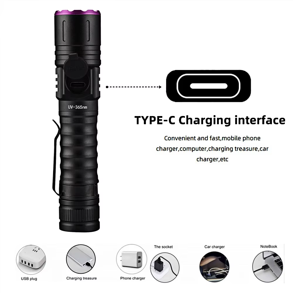 Linterna UV 365/395 nm con zoom - Deteccion de orina de mascotas - imagen 5