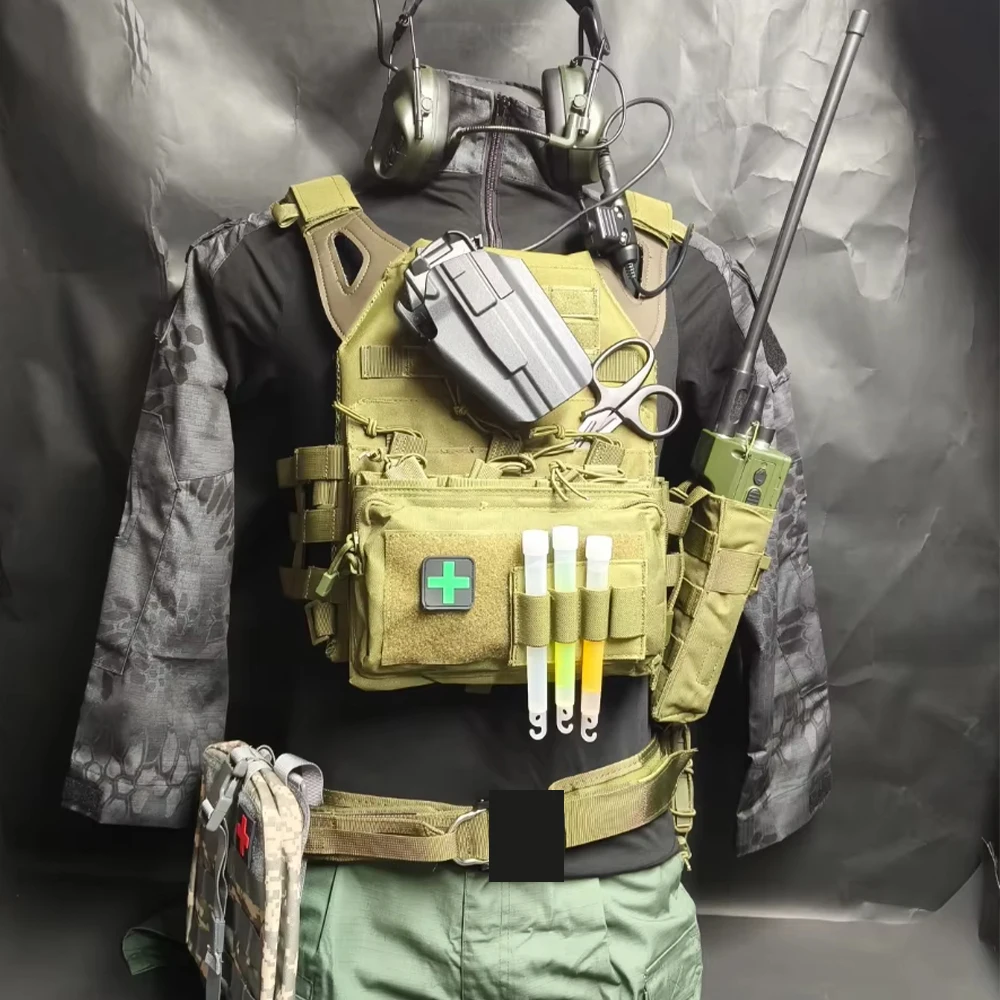 Chaleco táctico y cinturón MOLLE – Conjunto fuerzas especiales para Airsoft