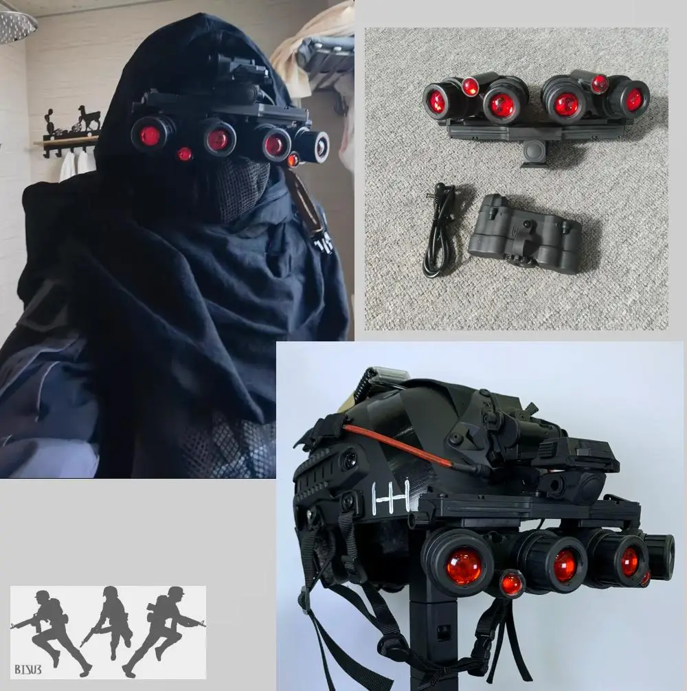 Casco táctico NVG con gafas visión nocturna simulación Airsoft