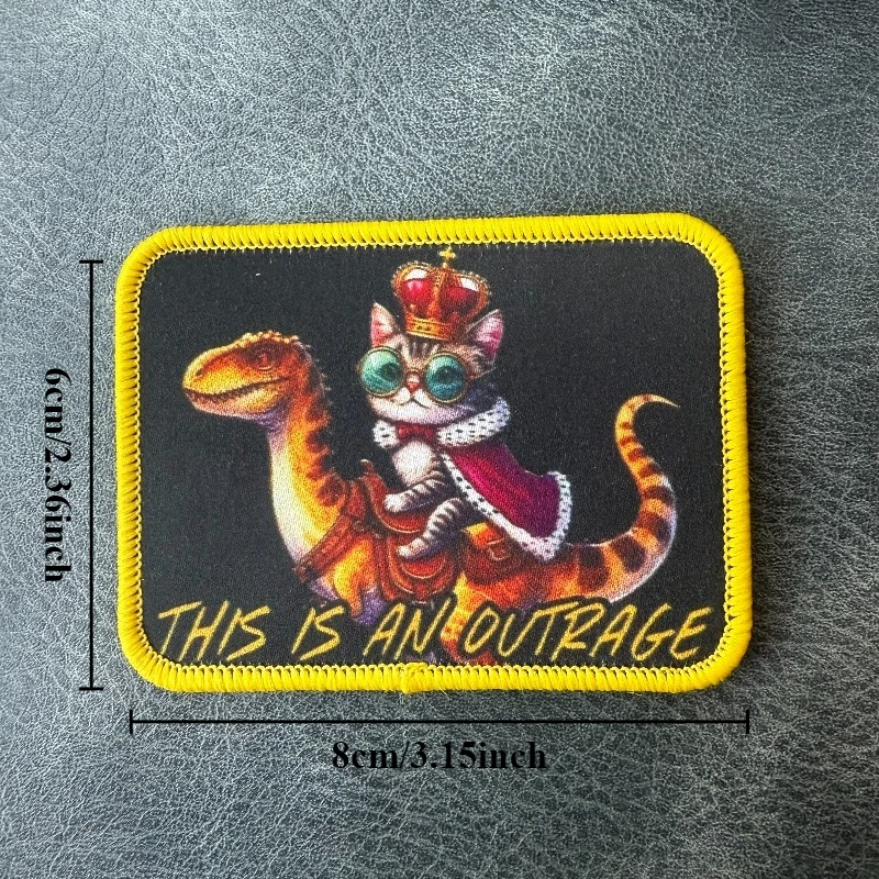 Parche táctico velcro gato y dinosaurio frase Esto es una broma - imagen 5