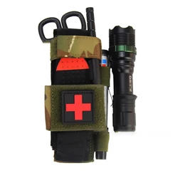 Bolsa táctica MOLLE de torniquete con soporte linterna y EDC