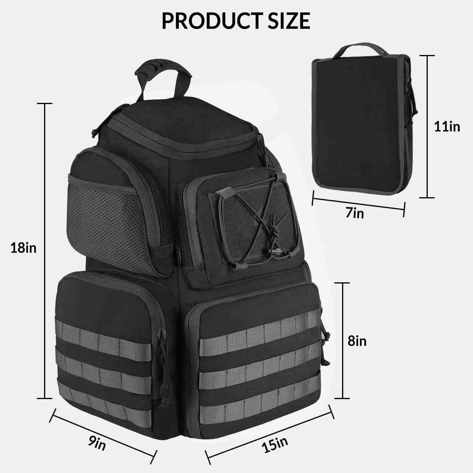 Mochila táctica de senderismo con tira reflectante y gran capacidad - imagen 4