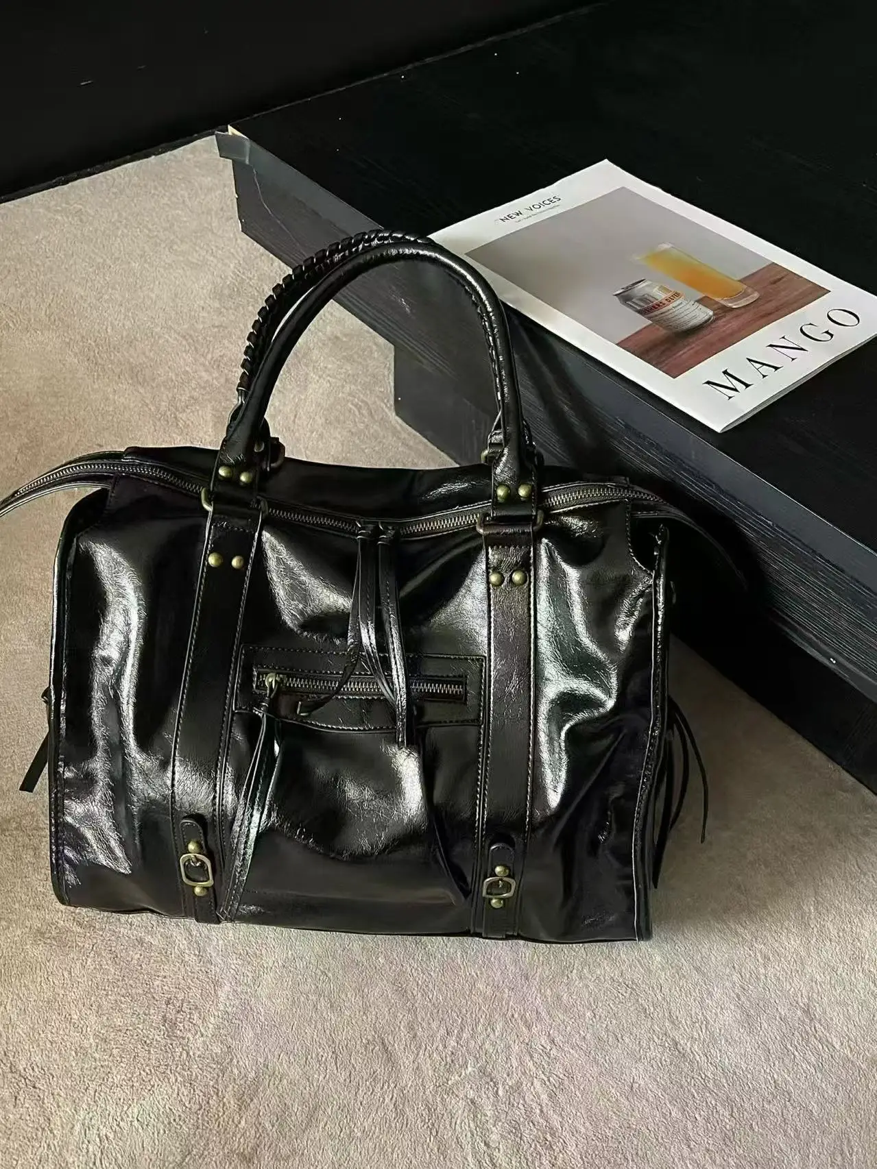 Bolso de cuero vintage gran capacidad para ciudad y motocicleta - imagen 4