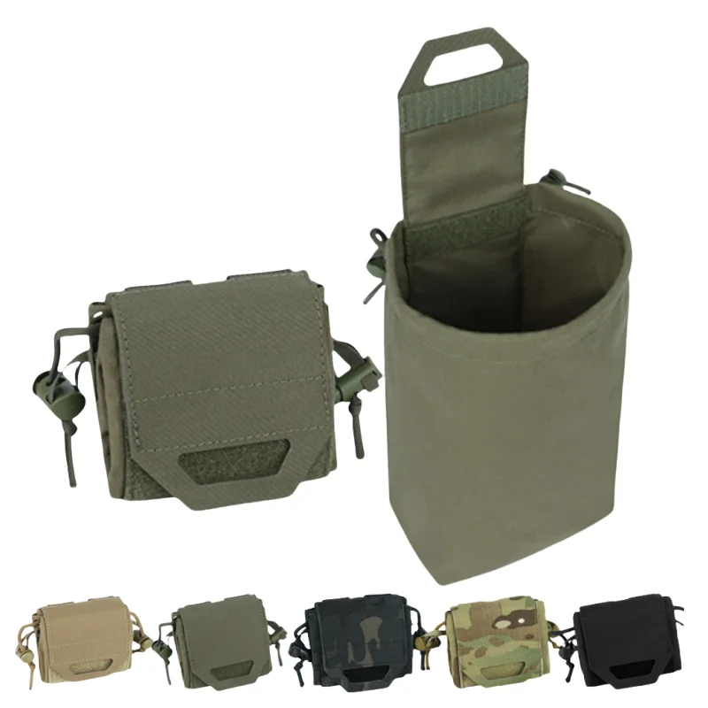 Bolsa táctica MOLLE plegable para basura y caída duradera compacta