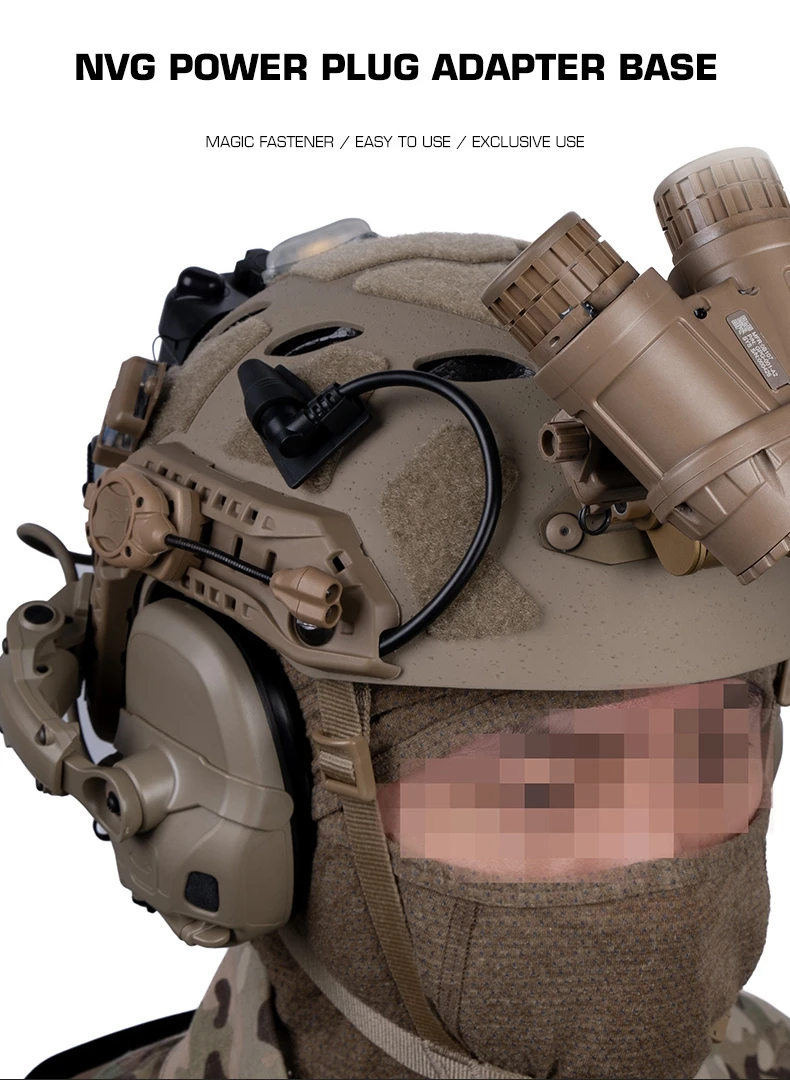 Adaptador NVG con base y velcro en color negro